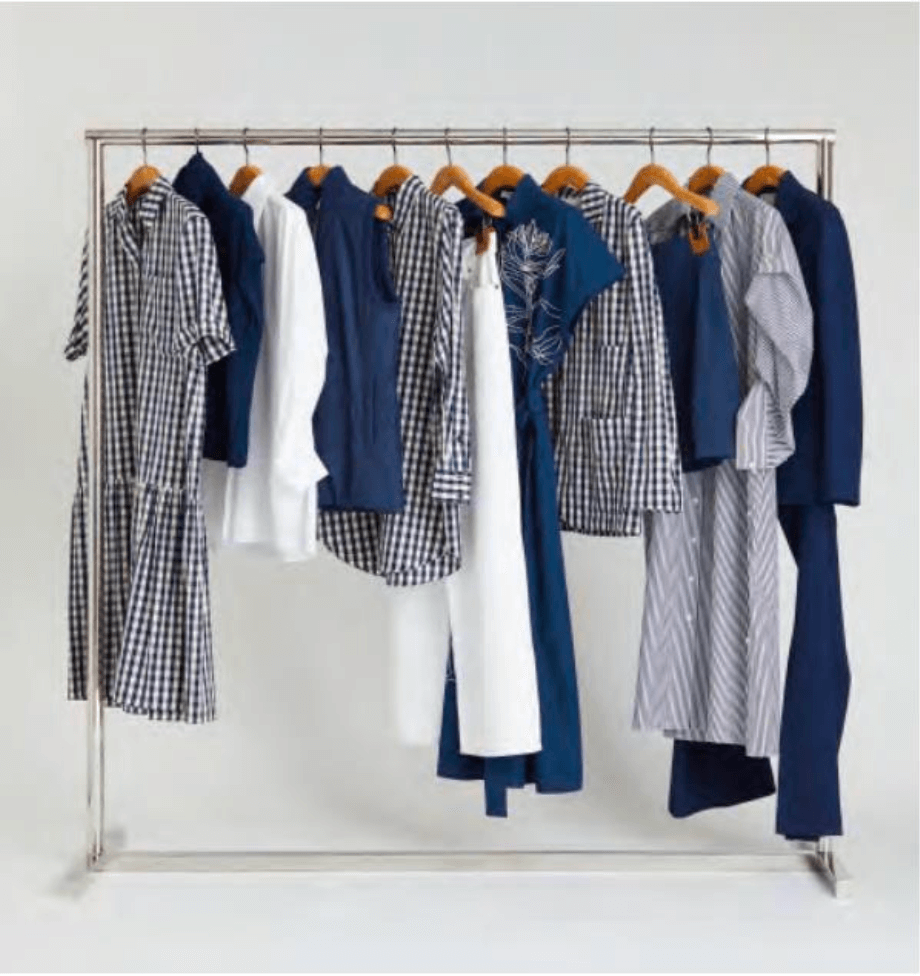 clothing rack with lafayette 148 resort collection on.